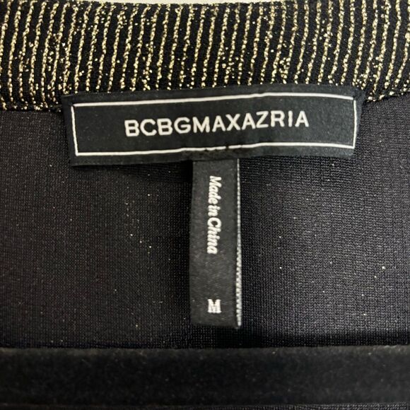 BCBGMAXAZRIA Metallic Gold Wrap Dress Size M - Picture 6 of 8